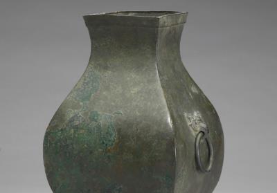 图片[2]-Fang wine vessel with animal-mask ring handles, Han dynasty (206BCE.-220CE)-China Archive